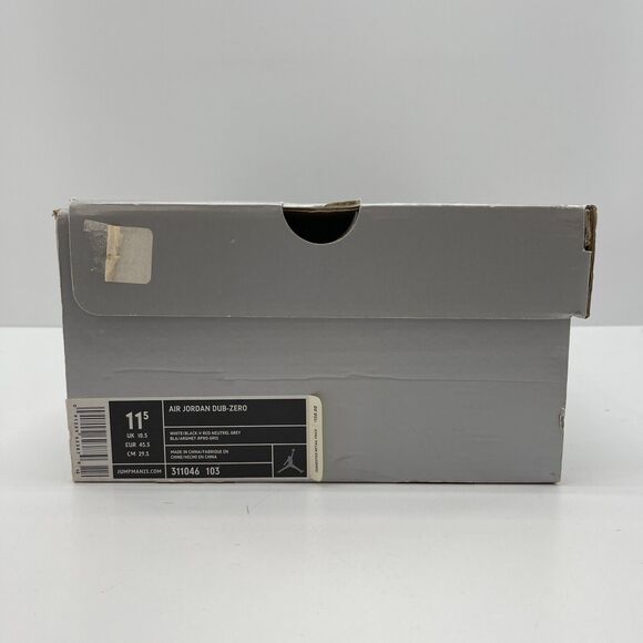 Size 11.5 - Air Jordan Dub Zero White/Black Varsity Red Mens Jumpman Retro - Picture 12 of 16